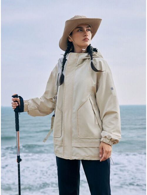 In My Nature Women'S Outdoor Zipper Front Hooded Raincoat Jacket