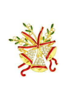 Vanjewnol Gold Christmas Bell Pins and Brooches for Women Girls, B01S