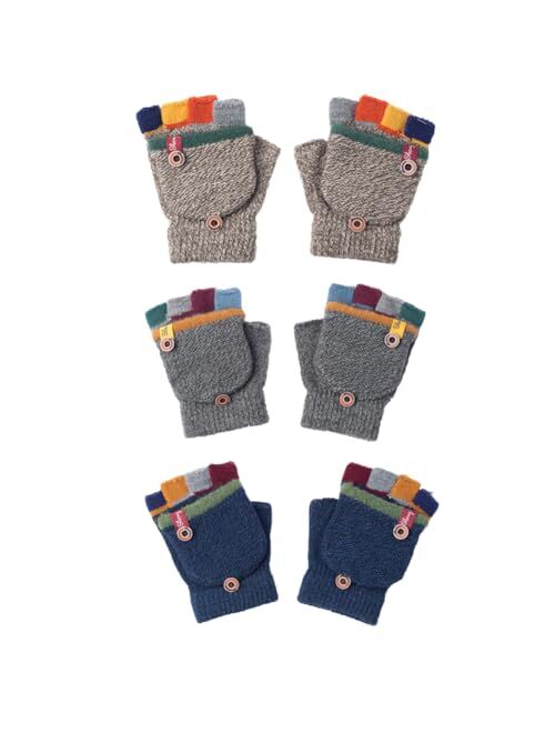 CNGYNI Kids Winter Gloves Children Warm Gloves Baby Boy Girl Knitted Mittens