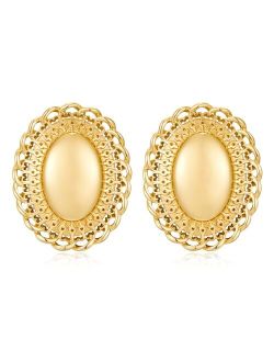 NEPULOY Big Waterdrop Round Statement Drop Earrings for Women Large Gold Dangle Earrings Jewelry