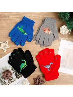 SUNNEEHOME Kids Gloves Winter Bulk for Boys or Girls Gloves Warm Knitted Stretchy Full Fingers Gloves for Birthday Gift