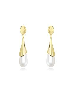 Surrounded Forest Teardrop Earrings - Waterdrop Earrings Gold Dangle Earrings for Women Trendy Upscale Dangly Earrings