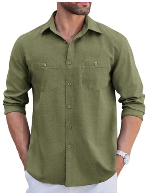 COOFANDY Mens Oxford Shirts Long Sleeve Casual Button Down Shirts Regular Fit Dress Shirt