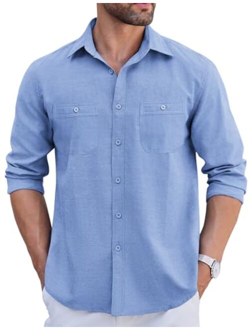 COOFANDY Mens Oxford Shirts Long Sleeve Casual Button Down Shirts Regular Fit Dress Shirt