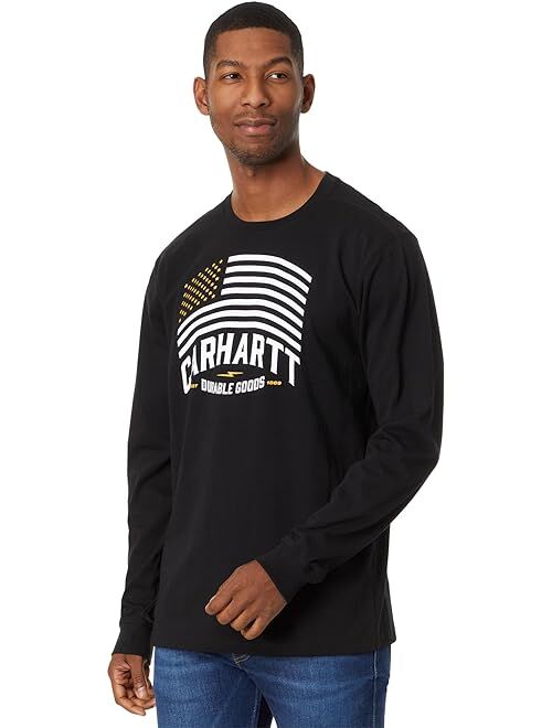 Carhartt Relaxed Fit Midweight Long Sleeve Flag Graphic T-Shirt