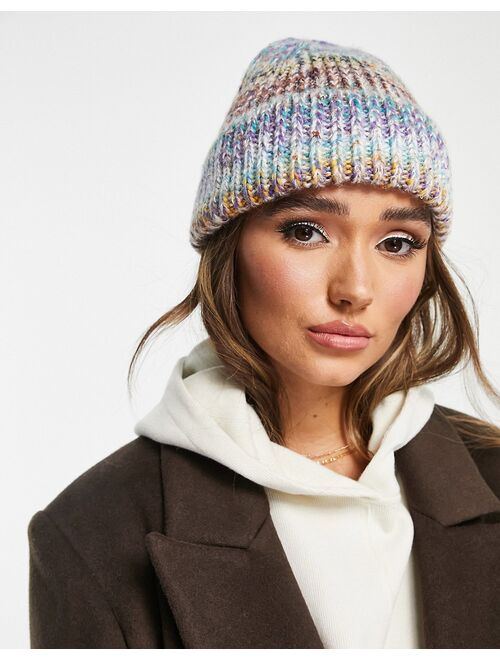 ASOS DESIGN wool mix chunky mix knit beanie in multi