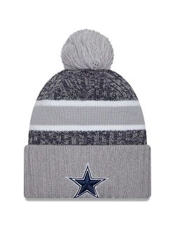 x Staple Men's New Era Navy/Gray Dallas Cowboys 2023 Sideline Sport Cuffed Pom Knit Hat