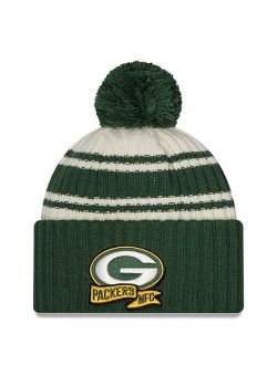 x Staple Men's New Era Cream/Green Green Bay Packers 2022 Sideline Sport Cuffed Pom Knit Hat