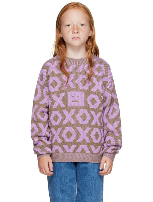 ACNE STUDIOS Kids Khaki & Purple 'XO' Sweater