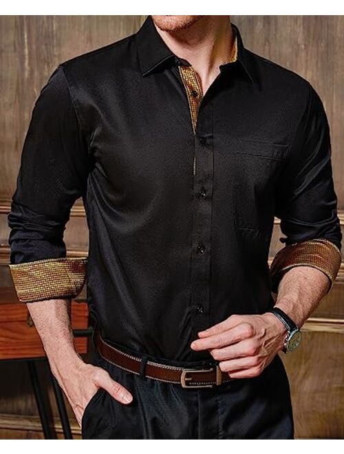 Lion Nardo Dress Shirts for Men Designer Casual Button Down Shirts Long Sleeve Mens Dress Shirts Party Shirts Club Shirt