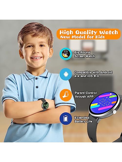 DIGEEHOT Kids Smart Watch, Fitness Tracker for Kids Boys Girls Age 6-16, Sports IP68 Waterproof Activity Tracker with Sleep Tracking, Kids Watch with Pedometer, Alarm,Gif