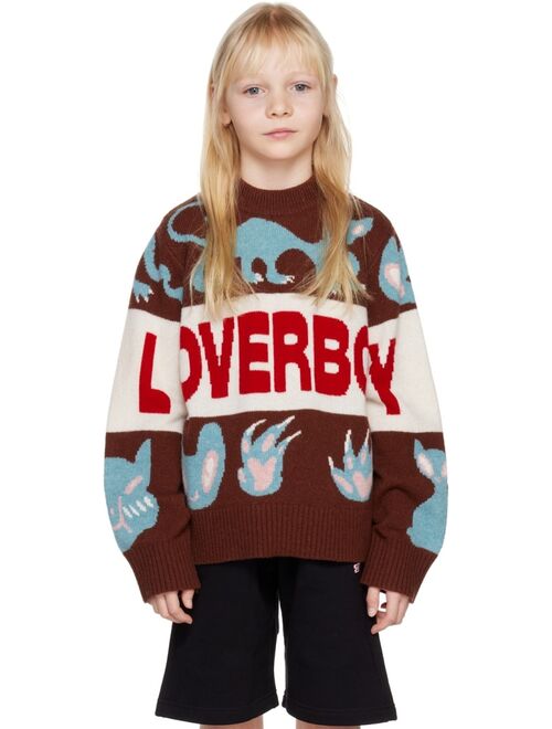 CHARLES JEFFREY LOVERBOY SSENSE Exclusive Kids Brown Cat Sweater