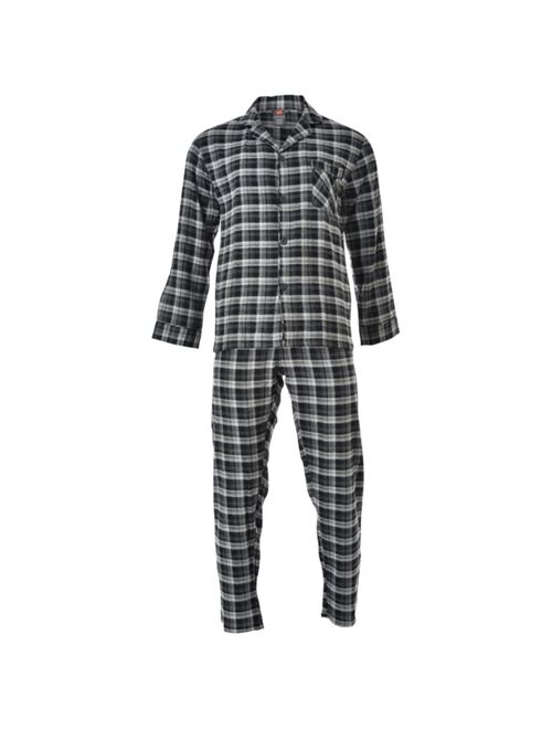 HANES Men's Flannel Plaid Pajama Set