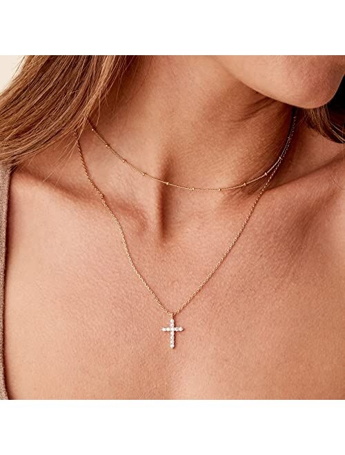 PAVOI 14K Gold Plated Layering Necklaces | Stylish Minimalist Design Pendant Necklaces | Butterfly, Heart, Lock, Evil Eye, Coin, Lightning Bolt, Circle, Cross Pendants fo