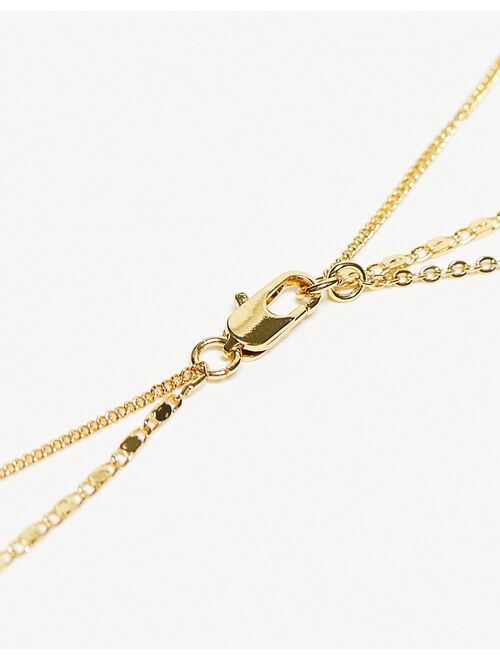 Topshop Naples 2 pack pendant necklace in 14k gold plated
