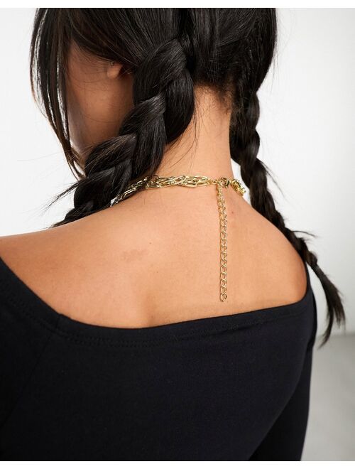 Petit Moments gold plated multirow chain necklace