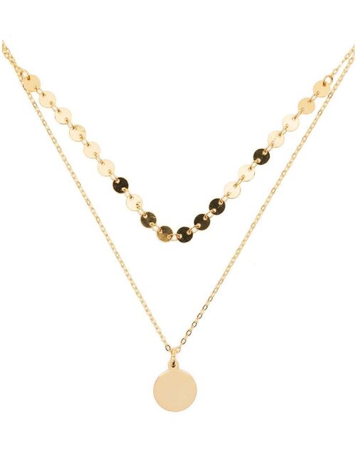 Hzmer Jewelry layered gold-plated necklace