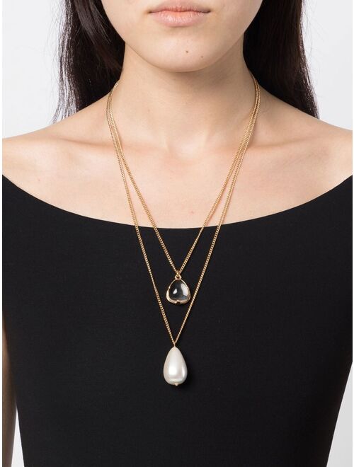 Kenneth Jay Lane layered gold-plated pearl necklace
