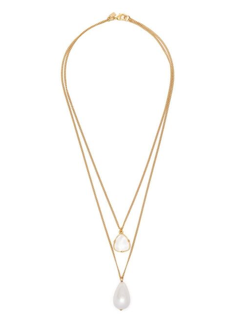 Kenneth Jay Lane layered gold-plated pearl necklace