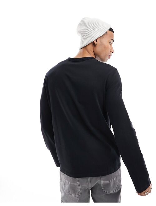 ASOS DESIGN long sleeve heavyweight T-shirt with pocket in black
