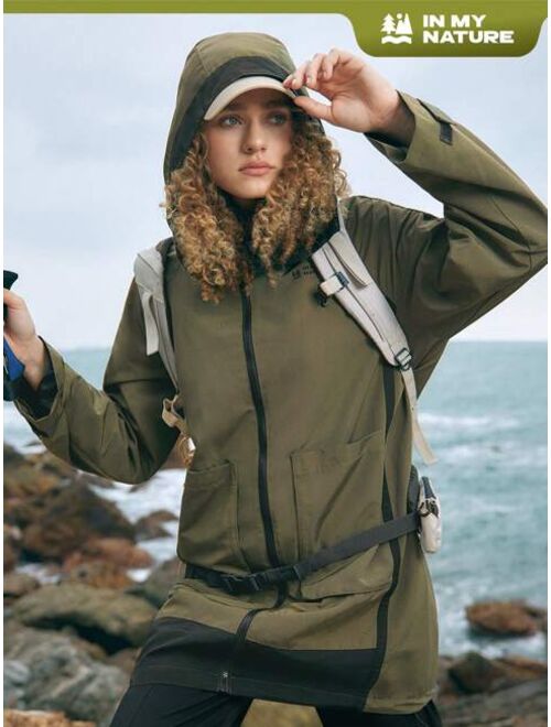 In My Nature Women Zip Up Hooded Rain Jacket