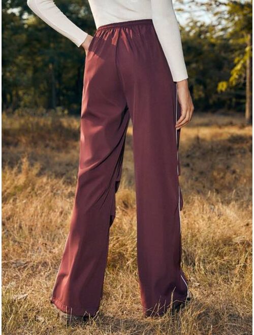 In My Nature Outdoor Drawstring Elastic Waist Pleated Straight-leg Pants