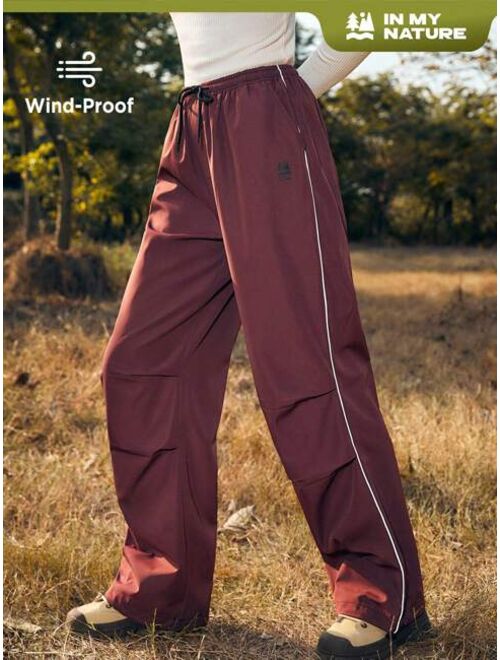 In My Nature Outdoor Drawstring Elastic Waist Pleated Straight-leg Pants