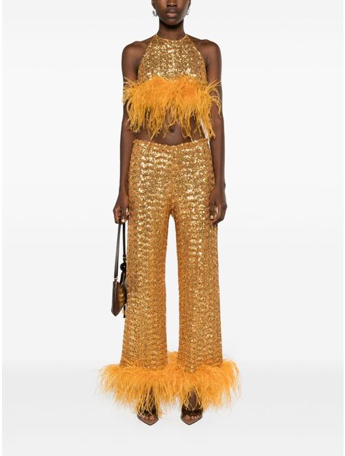 Oseree sequined wide-leg trousers