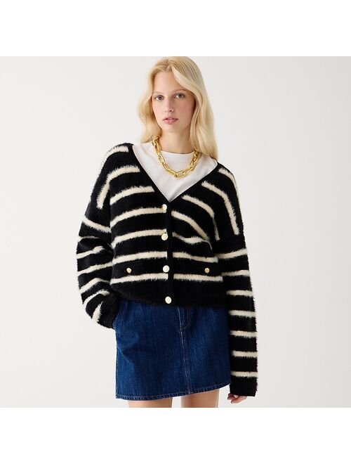 J.Crew Sweater lady jacket in striped brushed yarn