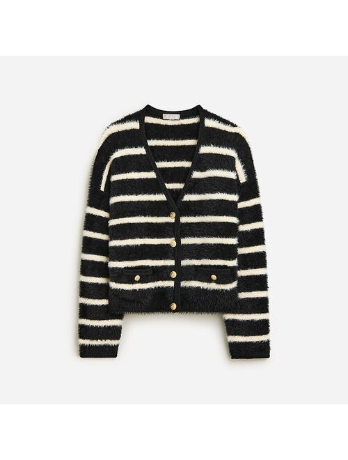 J.Crew Sweater lady jacket in striped brushed yarn