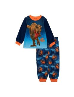 Licensed Character Toddler Boy Jurassic World "Jurassic Ombre" Microfleece Top & Bottoms Pajama Set