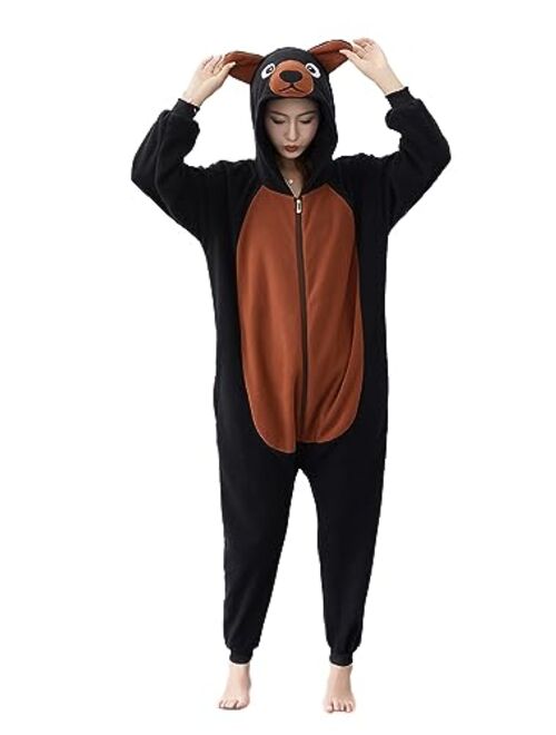 Joyxiamunicorns Unisex Adult Animal Onesie Pajamas Cosplay Costumes Halloween Christmas One-Piece Sleepwear for Women Men