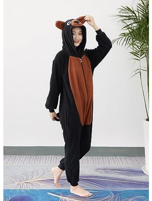 Joyxiamunicorns Unisex Adult Animal Onesie Pajamas Cosplay Costumes Halloween Christmas One-Piece Sleepwear for Women Men
