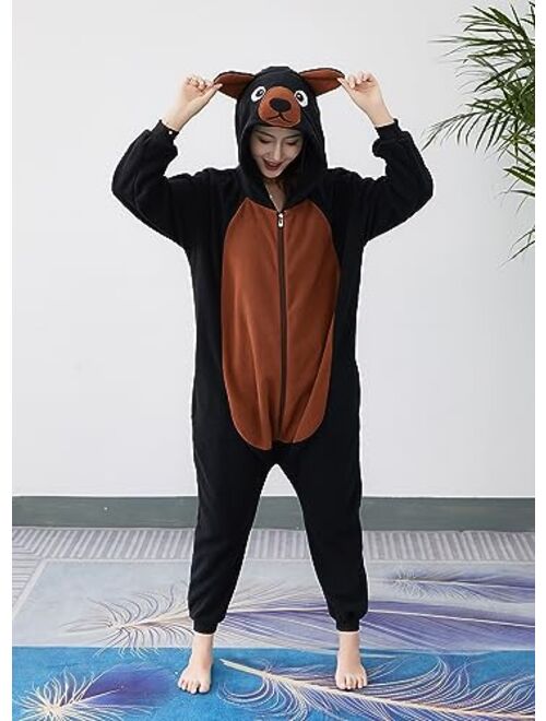 Joyxiamunicorns Unisex Adult Animal Onesie Pajamas Cosplay Costumes Halloween Christmas One-Piece Sleepwear for Women Men