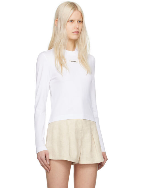 Jacquemus White Les Classiques 'Le T-Shirt Gros Grain Manches Longues' Long Sleeve T-Shirt
