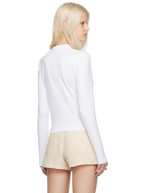 Jacquemus White Les Classiques 'Le T-Shirt Gros Grain Manches Longues' Long Sleeve T-Shirt