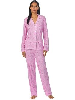LAUREN Ralph Lauren Long Sleeve Knit Notch PJ Set