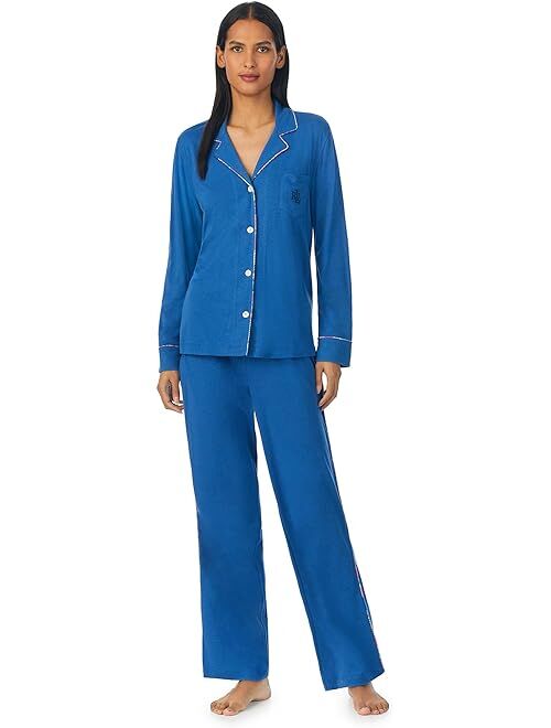 Polo Ralph Lauren LAUREN Ralph Lauren Long Sleeve Knit Notch PJ Set