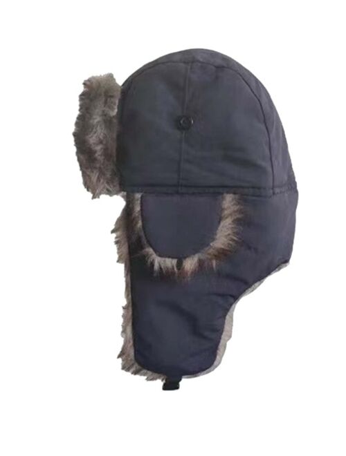 Shein 1pc Men'S Winter Hat With Earflaps And Lining For Outdoor Activities