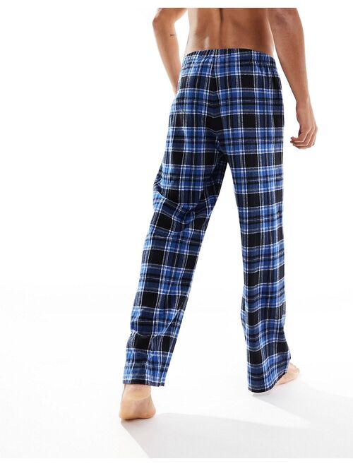 ASOS DESIGN lounge pajama bottoms in blue check