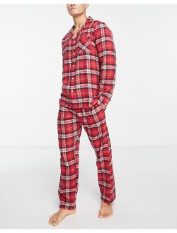 plaid pajama set in red