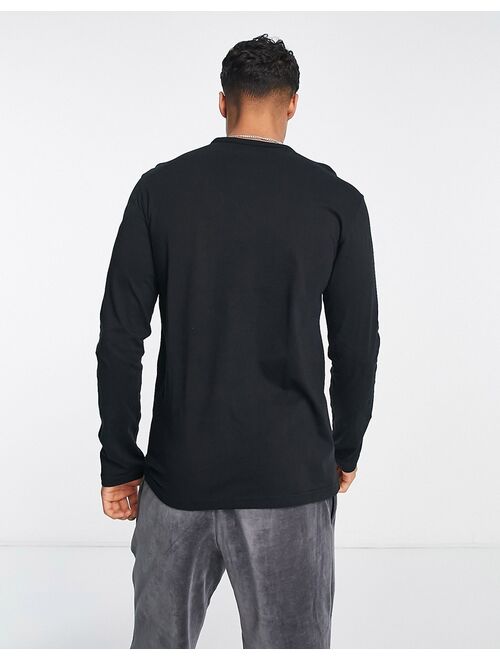 Emporio Armani Bodywear long sleeve lounge top in black