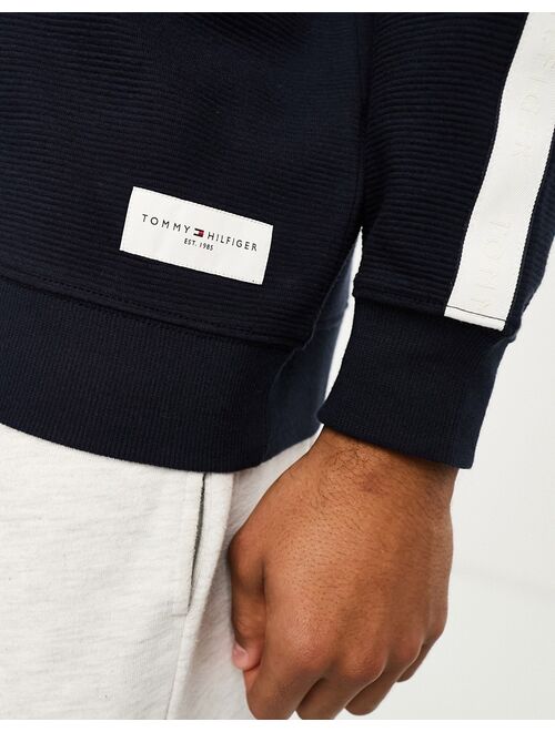 Tommy Hilfiger lounge logo long sleeve T-shirt with logo taping in navy