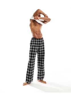 lounge bottoms in black and white waffle check