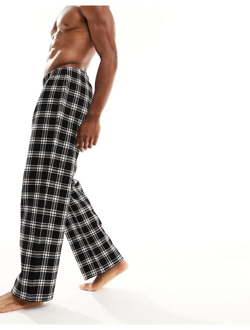 ASOS DESIGN lounge bottoms in black and white waffle check