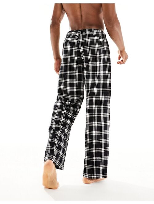 ASOS DESIGN lounge bottoms in black and white waffle check