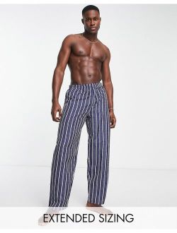 woven lounge bottoms in navy and white stripe