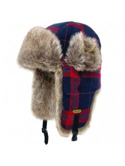 Shein Winter Trapper Hat Plaid Faux - Fur Hat Ushanka Eskimo Aviator Hat For Men Women With Ear Flaps