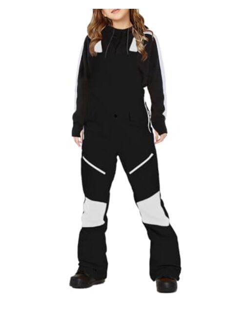 Haloumoning Kids Girls Winter Essential Insulated Snow Bibs Waterproof Warm Ski Pants Overalls