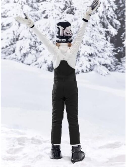Haloumoning Kids Girls Winter Essential Insulated Snow Bibs Waterproof Warm Ski Pants Overalls